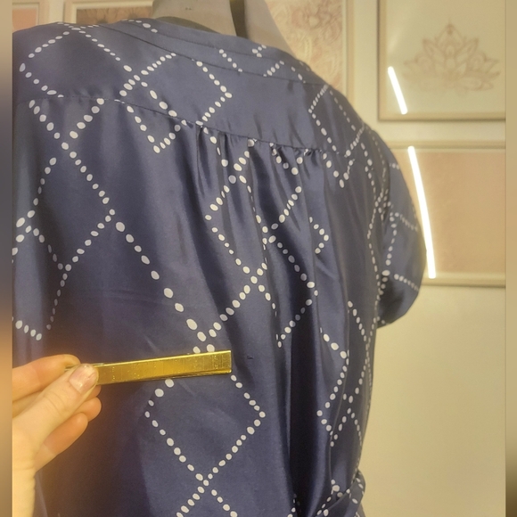 BR silk blend dress, size large, blue - Picture 7 of 10